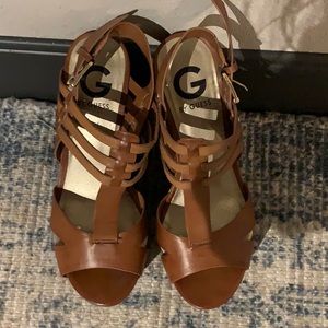 G by Guess brown wedges